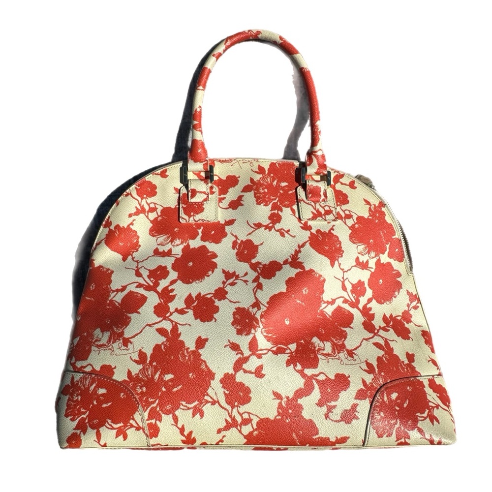 Tory Burch Robinson Dome Satchel - Fire Orange Floral